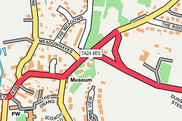 TA24 8ES map - OS OpenMap – Local (Ordnance Survey)