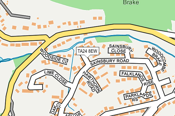 TA24 8EW map - OS OpenMap – Local (Ordnance Survey)