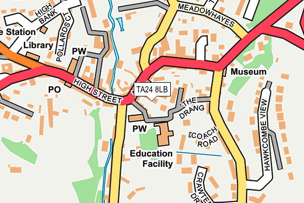 TA24 8LB map - OS OpenMap – Local (Ordnance Survey)