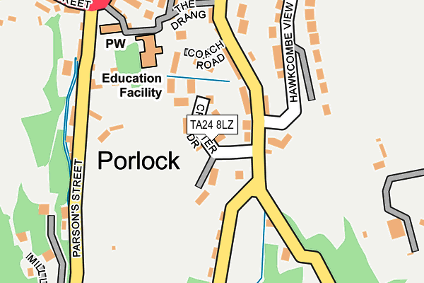 TA24 8LZ map - OS OpenMap – Local (Ordnance Survey)