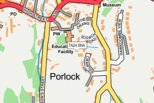 TA24 8NA map - OS OpenMap – Local (Ordnance Survey)