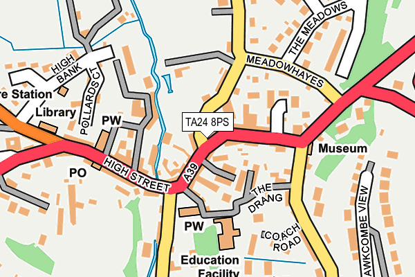 TA24 8PS map - OS OpenMap – Local (Ordnance Survey)