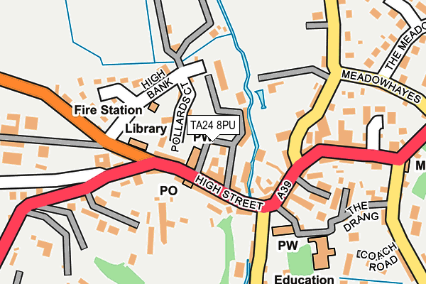 TA24 8PU map - OS OpenMap – Local (Ordnance Survey)