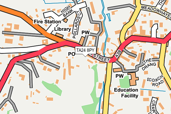 TA24 8PY map - OS OpenMap – Local (Ordnance Survey)