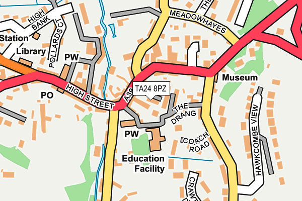 TA24 8PZ map - OS OpenMap – Local (Ordnance Survey)