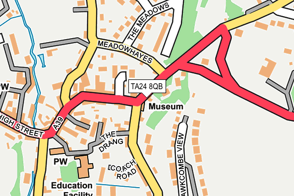 TA24 8QB map - OS OpenMap – Local (Ordnance Survey)