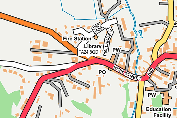 TA24 8QD map - OS OpenMap – Local (Ordnance Survey)