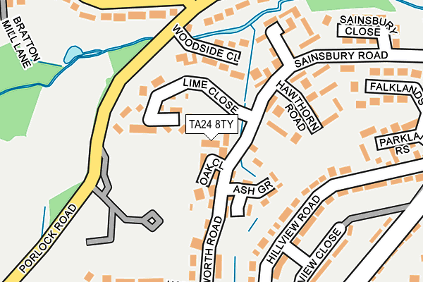 TA24 8TY map - OS OpenMap – Local (Ordnance Survey)