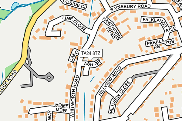 TA24 8TZ map - OS OpenMap – Local (Ordnance Survey)