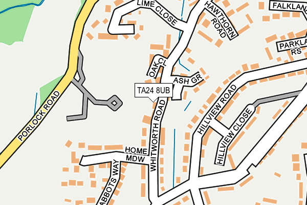 TA24 8UB map - OS OpenMap – Local (Ordnance Survey)