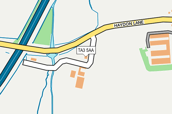 TA3 5AA map - OS OpenMap – Local (Ordnance Survey)
