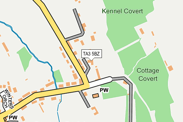 TA3 5BZ map - OS OpenMap – Local (Ordnance Survey)