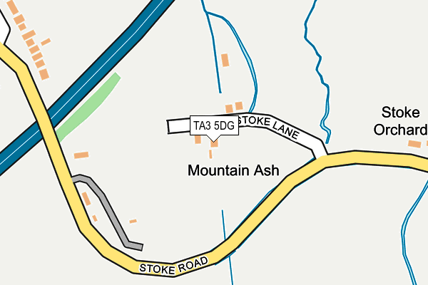 TA3 5DG map - OS OpenMap – Local (Ordnance Survey)