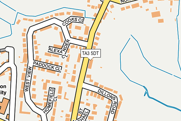 TA3 5DT map - OS OpenMap – Local (Ordnance Survey)