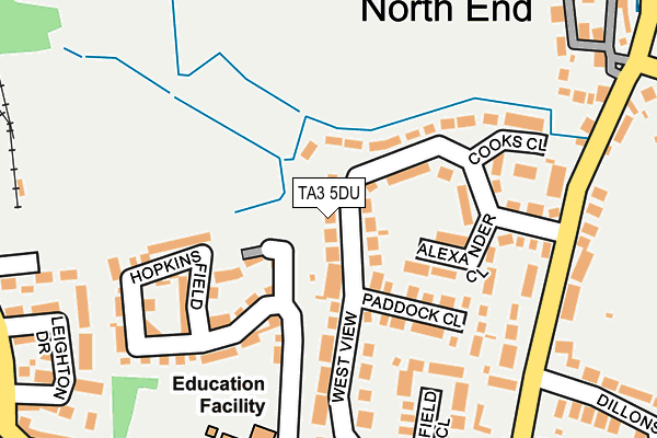 TA3 5DU map - OS OpenMap – Local (Ordnance Survey)