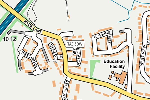 TA3 5DW map - OS OpenMap – Local (Ordnance Survey)