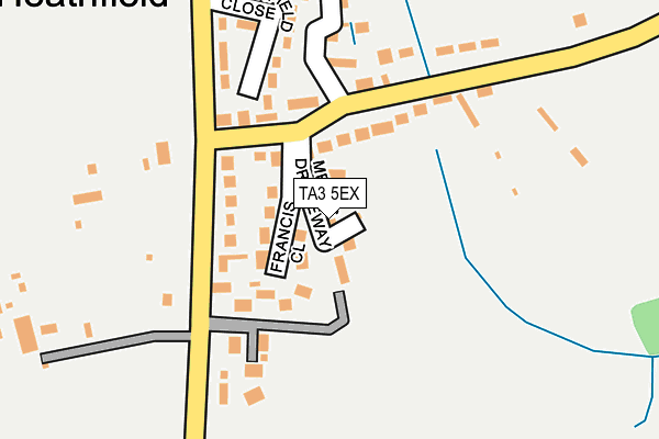 TA3 5EX map - OS OpenMap – Local (Ordnance Survey)