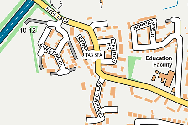 TA3 5FA map - OS OpenMap – Local (Ordnance Survey)
