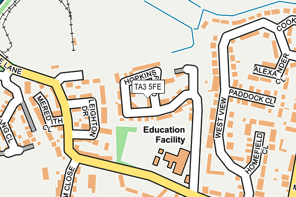 TA3 5FE map - OS OpenMap – Local (Ordnance Survey)