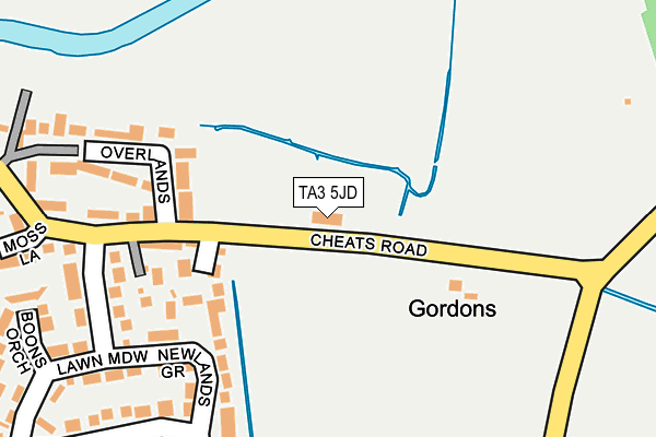 TA3 5JD map - OS OpenMap – Local (Ordnance Survey)