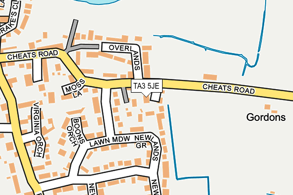 TA3 5JE map - OS OpenMap – Local (Ordnance Survey)