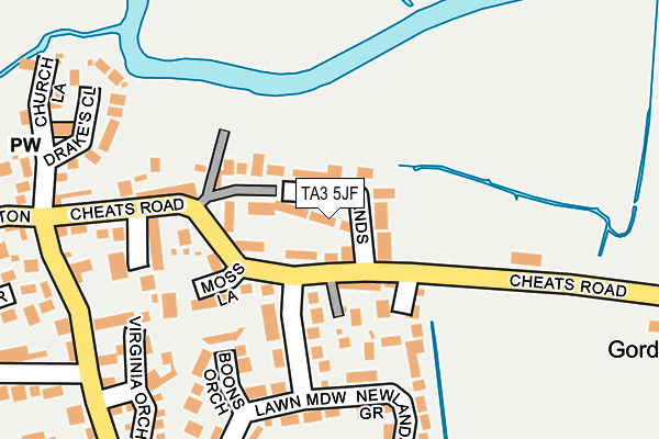 TA3 5JF map - OS OpenMap – Local (Ordnance Survey)