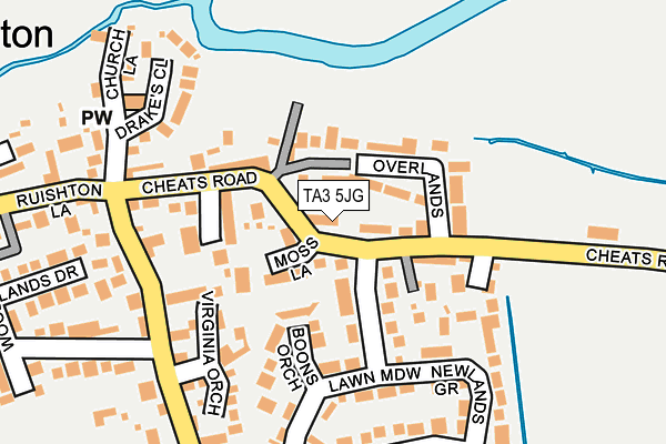 TA3 5JG map - OS OpenMap – Local (Ordnance Survey)