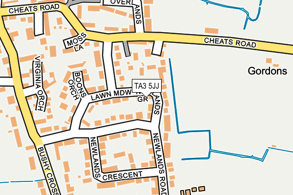 TA3 5JJ map - OS OpenMap – Local (Ordnance Survey)