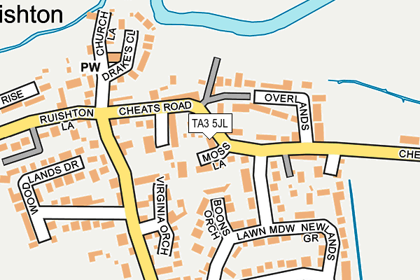 TA3 5JL map - OS OpenMap – Local (Ordnance Survey)