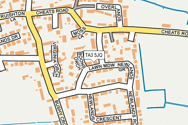 TA3 5JQ map - OS OpenMap – Local (Ordnance Survey)