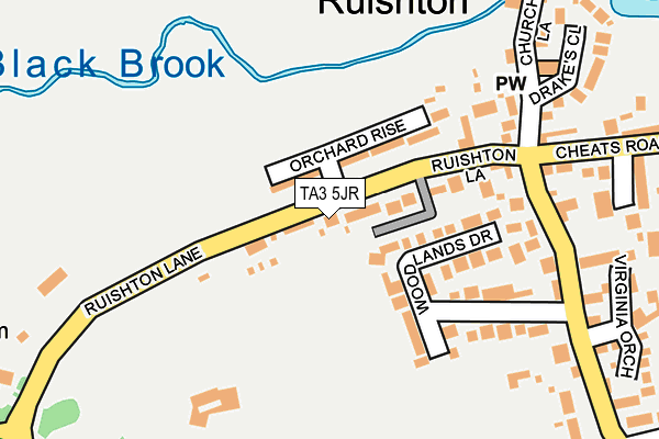 TA3 5JR map - OS OpenMap – Local (Ordnance Survey)