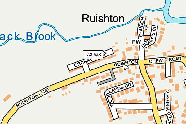 TA3 5JS map - OS OpenMap – Local (Ordnance Survey)