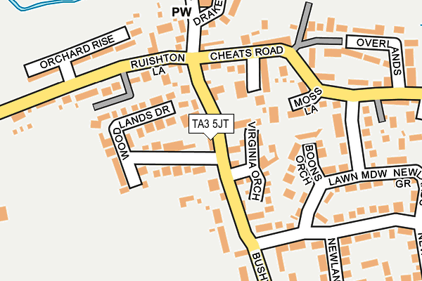 TA3 5JT map - OS OpenMap – Local (Ordnance Survey)