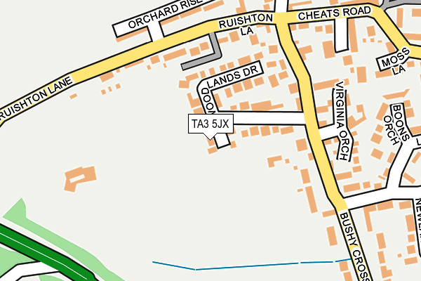 TA3 5JX map - OS OpenMap – Local (Ordnance Survey)