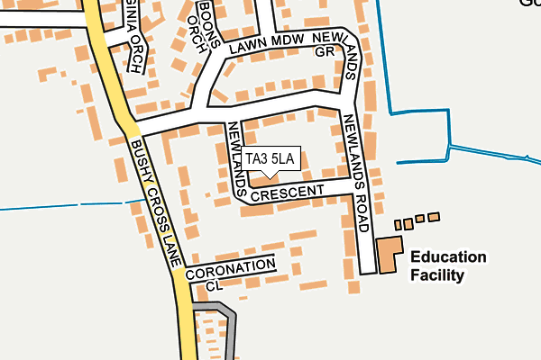 TA3 5LA map - OS OpenMap – Local (Ordnance Survey)