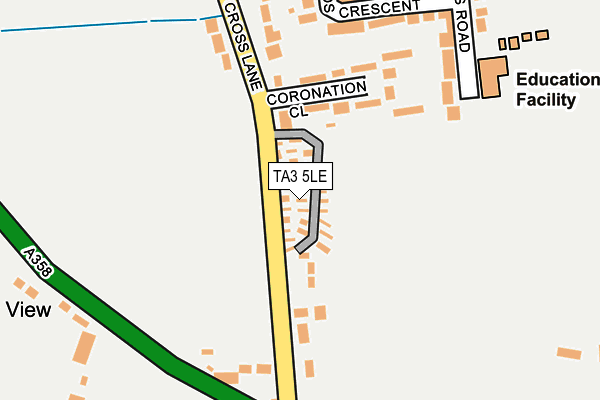 TA3 5LE map - OS OpenMap – Local (Ordnance Survey)