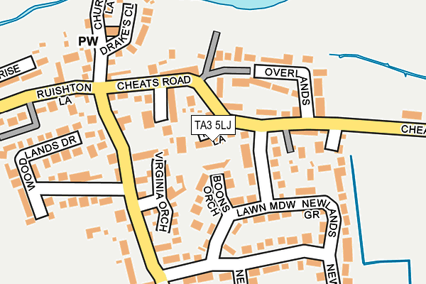 TA3 5LJ map - OS OpenMap – Local (Ordnance Survey)