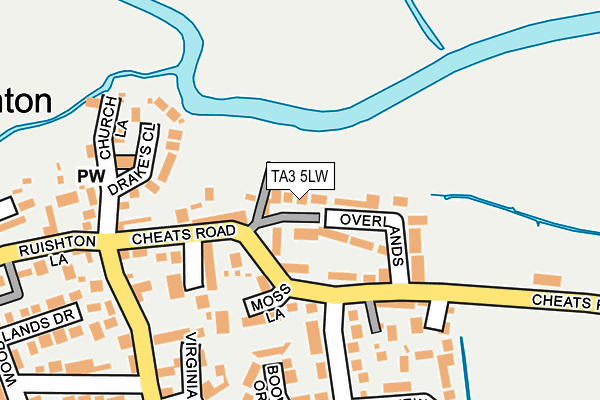 TA3 5LW map - OS OpenMap – Local (Ordnance Survey)