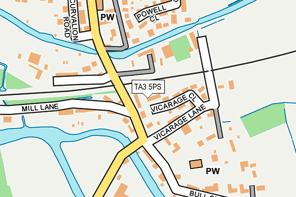 TA3 5PS map - OS OpenMap – Local (Ordnance Survey)