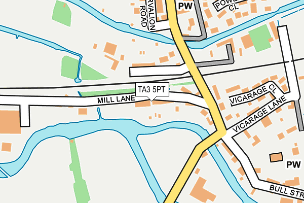 TA3 5PT map - OS OpenMap – Local (Ordnance Survey)
