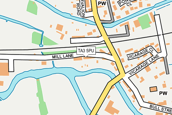 TA3 5PU map - OS OpenMap – Local (Ordnance Survey)