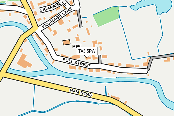 TA3 5PW map - OS OpenMap – Local (Ordnance Survey)