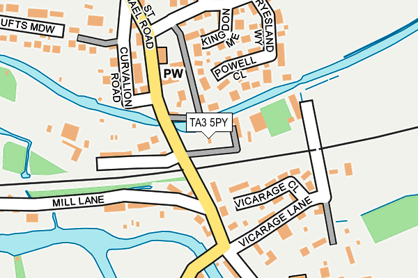 TA3 5PY map - OS OpenMap – Local (Ordnance Survey)