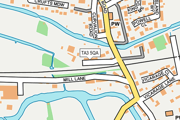 TA3 5QA map - OS OpenMap – Local (Ordnance Survey)