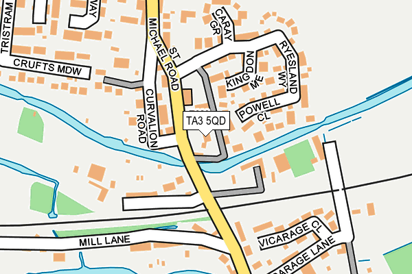 TA3 5QD map - OS OpenMap – Local (Ordnance Survey)