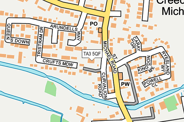 TA3 5QF map - OS OpenMap – Local (Ordnance Survey)