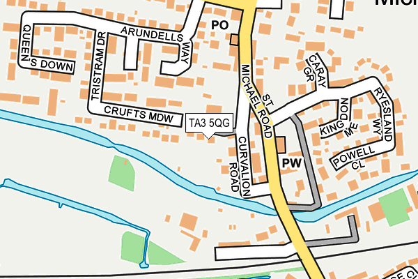 TA3 5QG map - OS OpenMap – Local (Ordnance Survey)