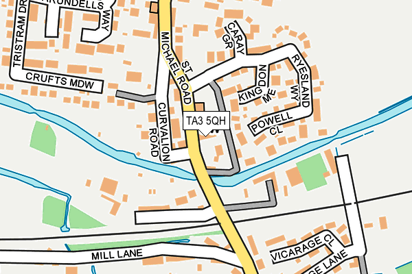 TA3 5QH map - OS OpenMap – Local (Ordnance Survey)