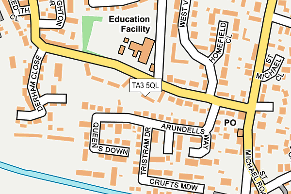 TA3 5QL map - OS OpenMap – Local (Ordnance Survey)