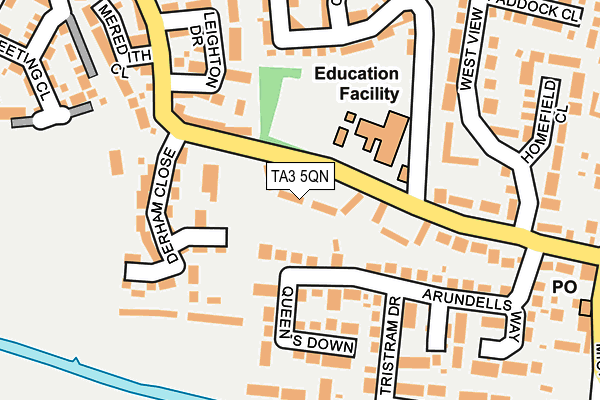 TA3 5QN map - OS OpenMap – Local (Ordnance Survey)